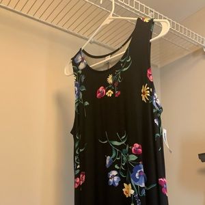 Old Navy Black + Floral Cotton Dress